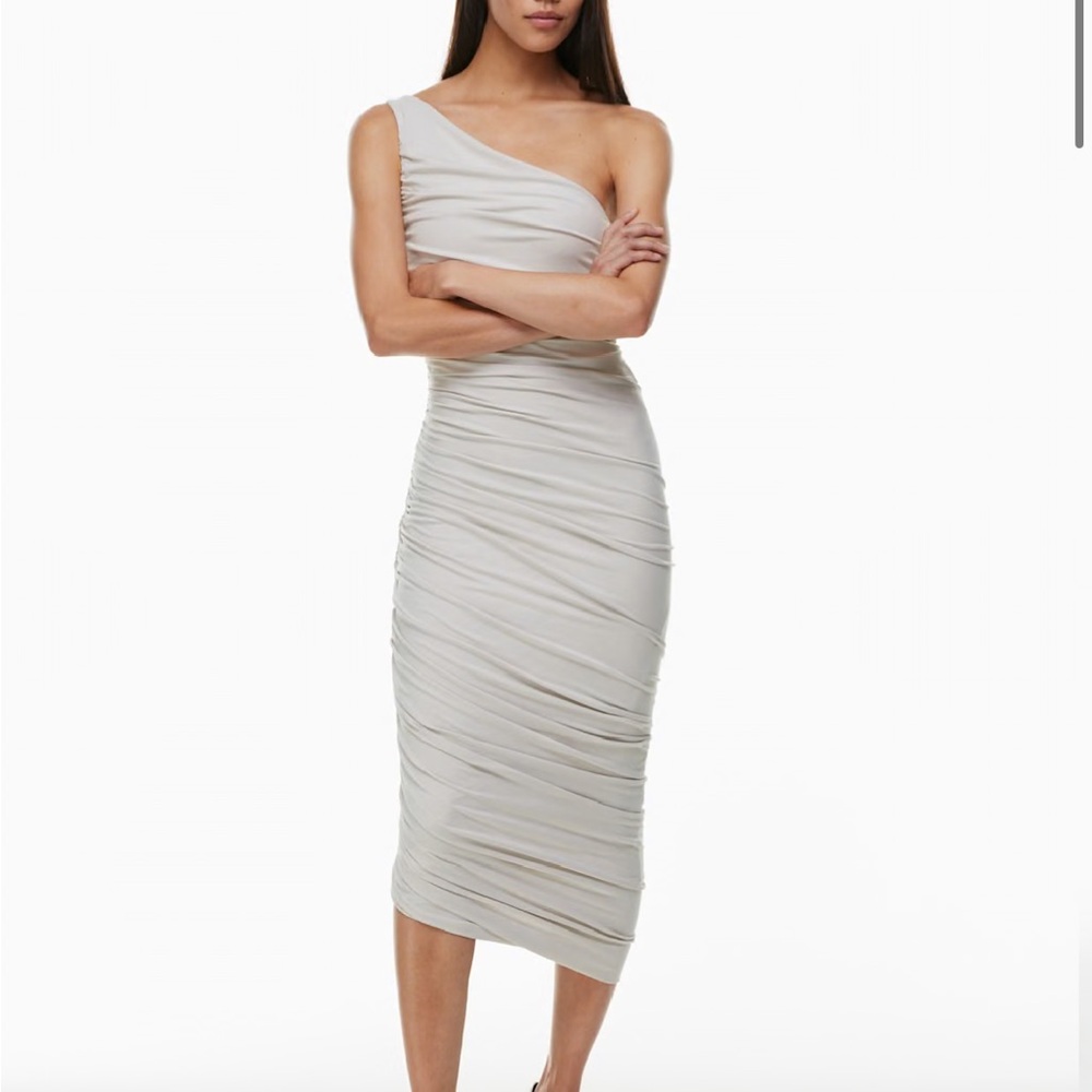 Aritzia Ten by Babaton Vertigo One Shoulder Midi Dress